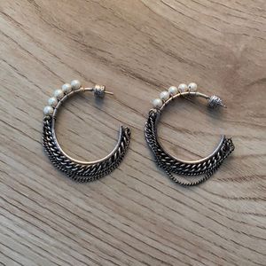 Kenneth Cole Pearl and Chain Earrings